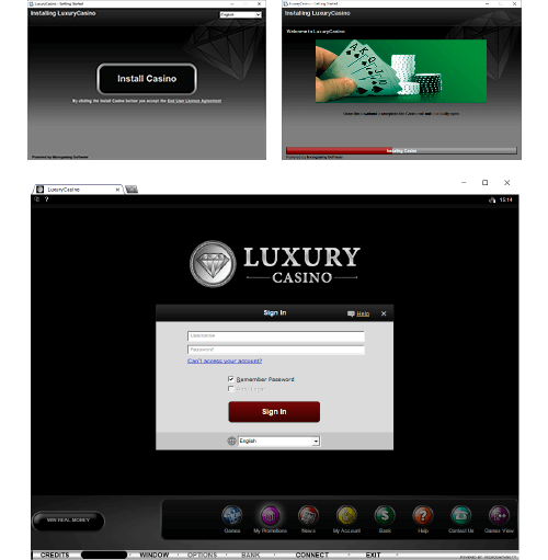 How to install luxury casino application