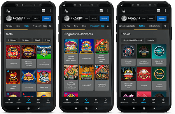 Luxury casino mobile app games