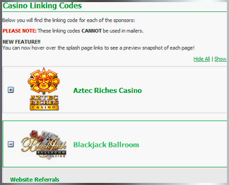 Rewards Affiliates - Linking Codes Example