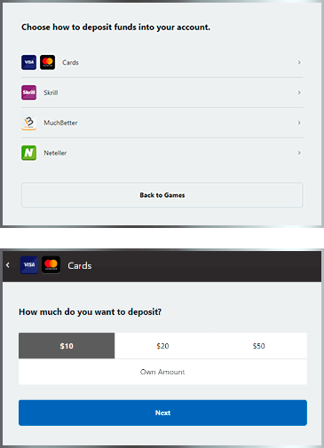 Luxury casino - How to make a deposit